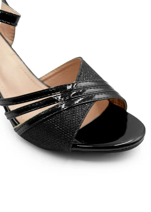 Where's That From Stormi Low Heel Sandals In Black Glitter - Size 5 Image 2