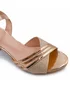 Where's That From Stormi Low Heel Sandals In RoseGold Glitter - Size 4 Image 2