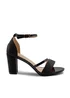 Where's That From Black Glitter Perla Mid Block Heel Sandals - Size 9 Image 1