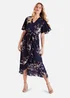 Mela Floral Short Sleeve Maxi Dress In Navy - 8 Image 2