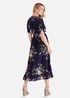 Mela Floral Short Sleeve Maxi Dress In Navy - 8 Image 4