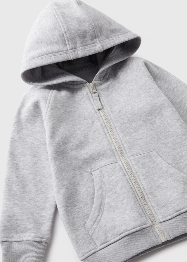 Boys Grey Zip Up Hoodie (1-7yrs)