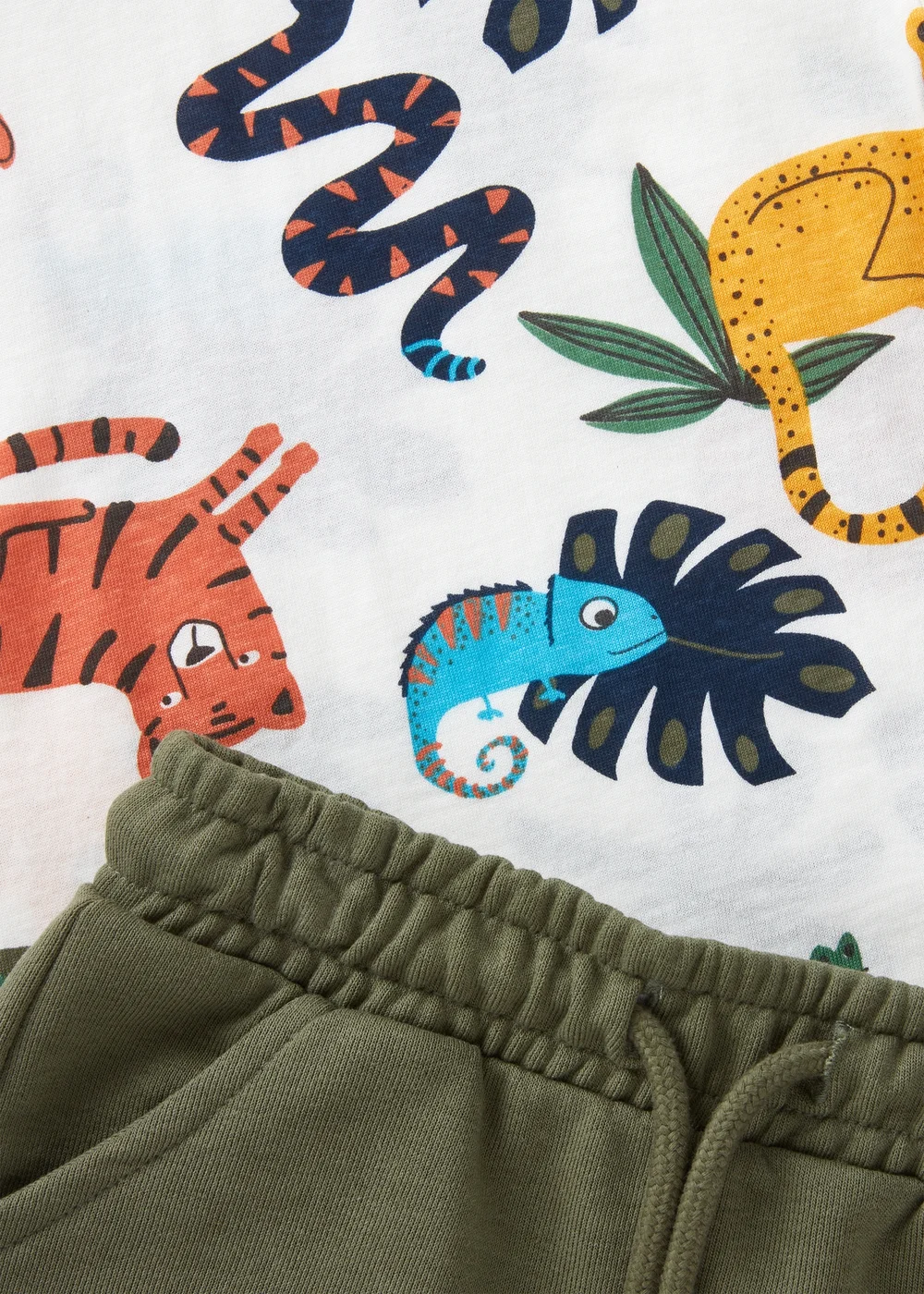 Boys Ecru Safari Print T-Shirt & Shorts Set (1-7yrs) - 1-1.5 Yrs Image 2