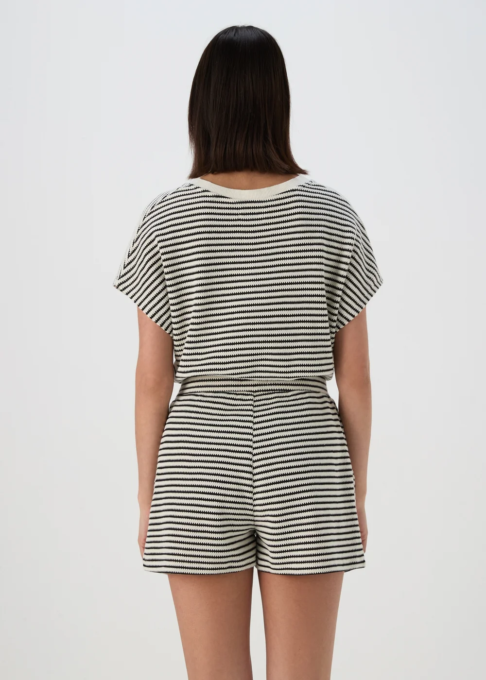 Black & White Stripe Shorts - 8 Image 2