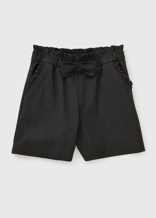 Girls Grey Bow School Shorts (3-13yrs) - Age 4 Years Image 1