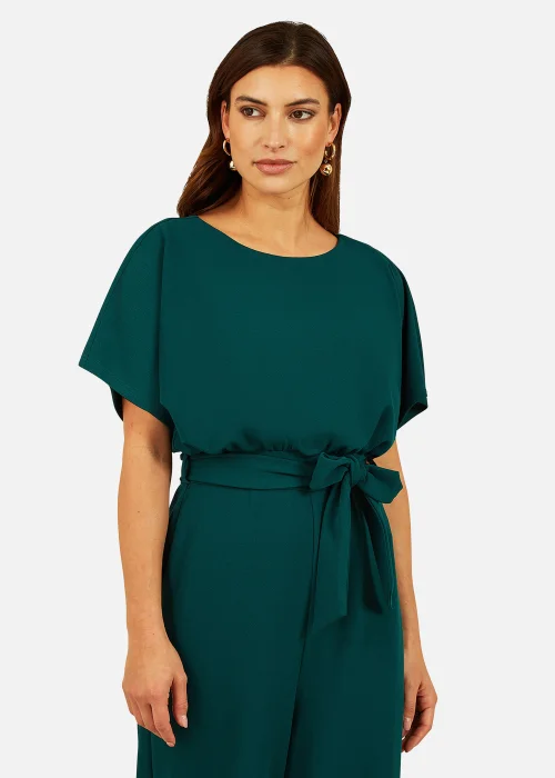 Mela Batwing Stretch Jumpsuit in Green - Size 10 Image 2