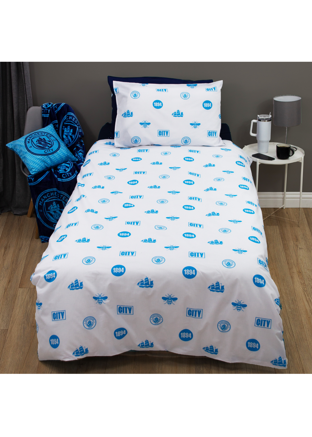 Man City FC Crestcol Duvet Cover Set - Single Image 3