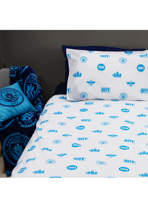 Man City FC Crestcol Duvet Cover Set - Single Image 4