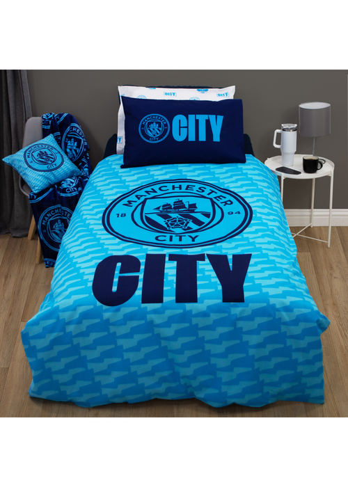 Man City FC Crestcol Duvet Cover Set - Single Image 1
