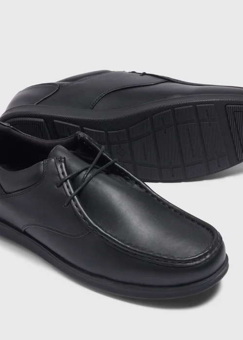 Black Apron Lace-Up Derby Shoes - Size 6 Image 2
