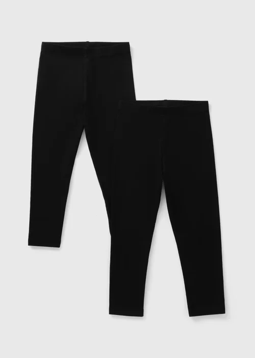 2 Pack Girls Black Leggings (1-7yrs) - 1 to 1 half years Image 1