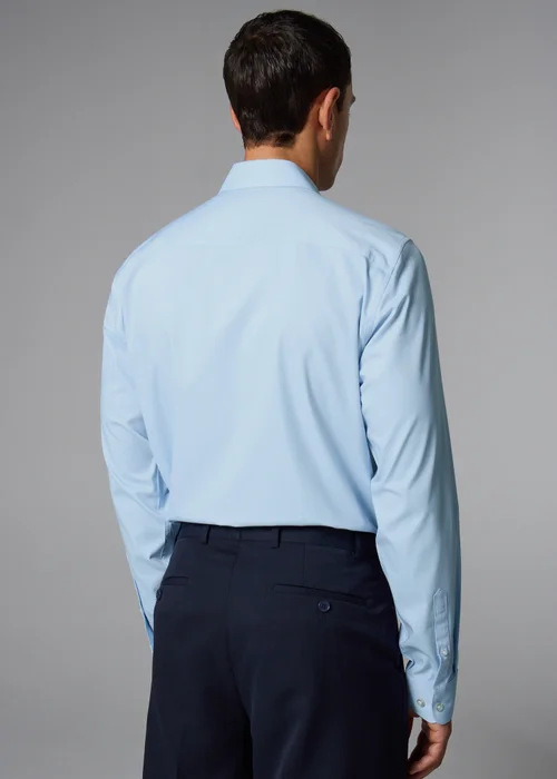Taylor & Wright Blue Textured Regular Fit Shirt - Small Image 3