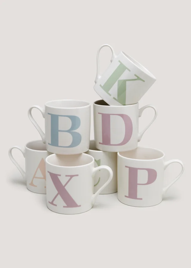 White Letter Mug
