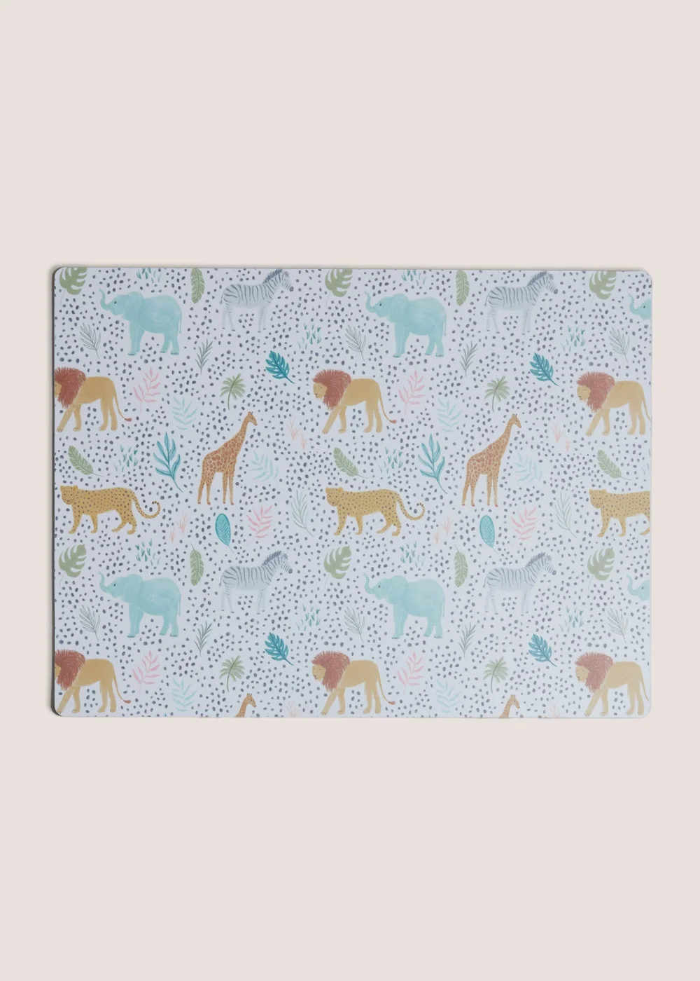 Kids Multicolour Safari Padded Placemat Image 1
