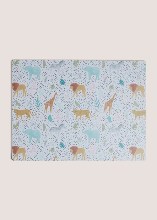 Kids Multicolour Safari Padded Placemat Image 1