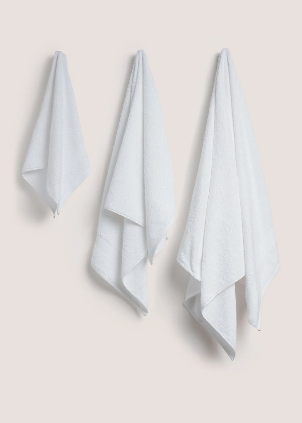 White 100% Cotton Towels - Hand Towel Image 1