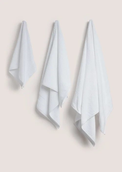 White 100% Cotton Towels - Hand Towel Image 1