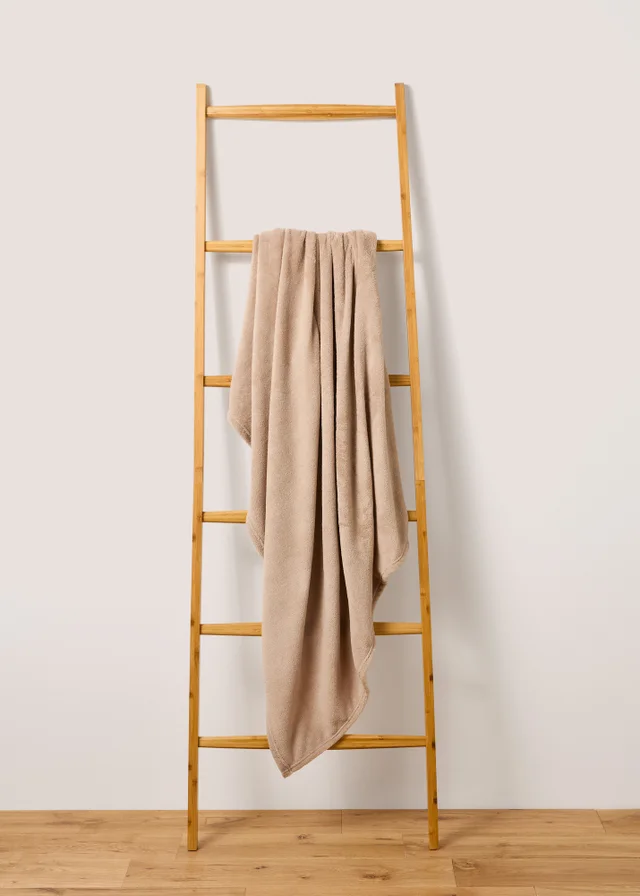 Beige Plain Throw (130cm x 150cm)
