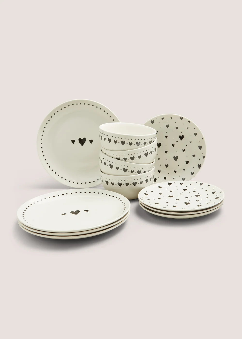 12 Piece Heart Dinner Set Image 2