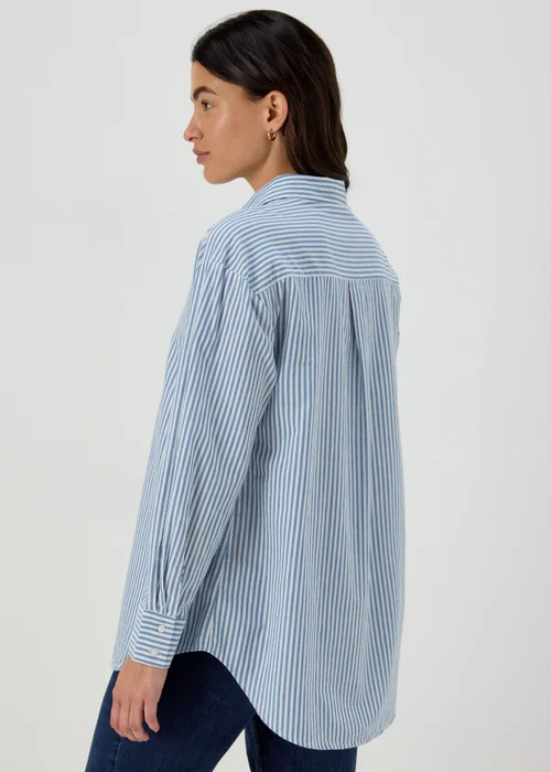 Blue Stripe Cotton Shirt - Size 8 Image 2