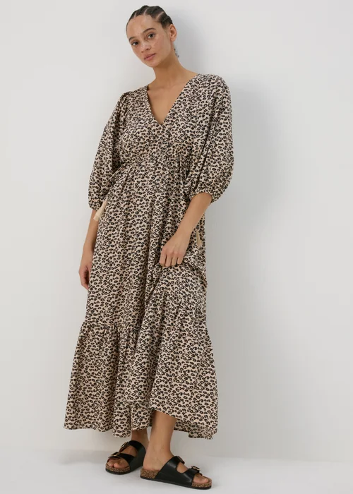 Brown Animal Print Dress - 8 Image 4