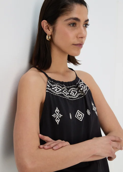 Black Embroidered Cami - Size 8 Image 3