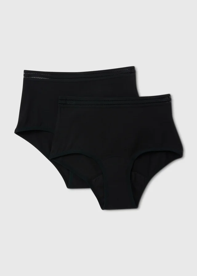 2 Pack Black Period Full Briefs