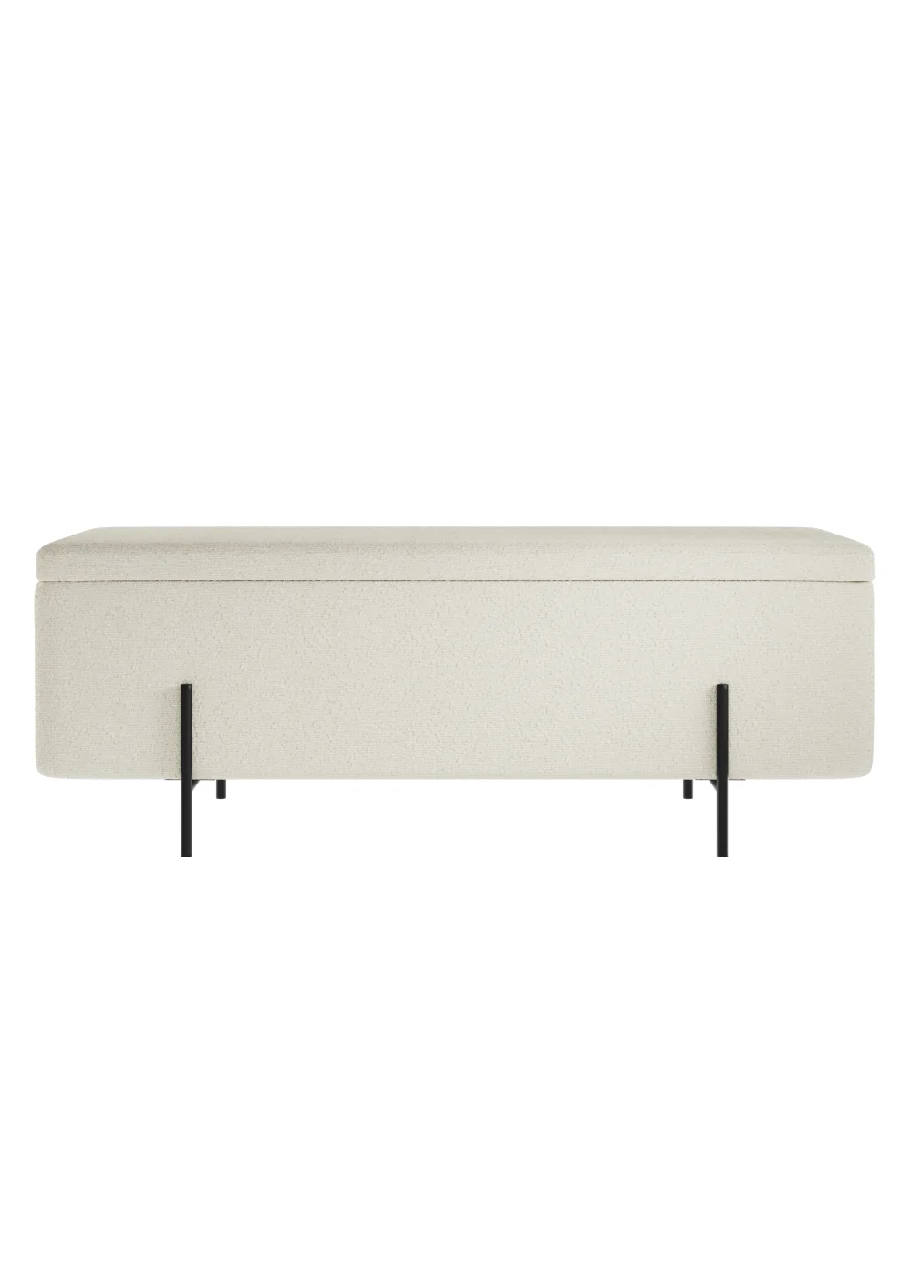 LPD Furniture Lola Storage Ottoman Ivory Boucle (460x435x1150mm) - No Size Image 2