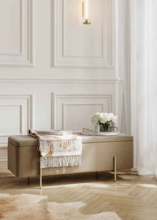 LPD Furniture Lola Storage Ottoman Beige (460x435x1150mm) - No Size Image 1