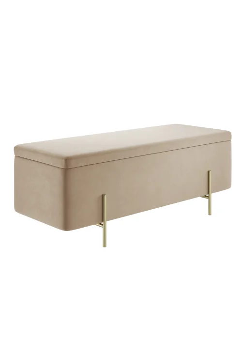 LPD Furniture Lola Storage Ottoman Beige (460x435x1150mm) - No Size Image 4