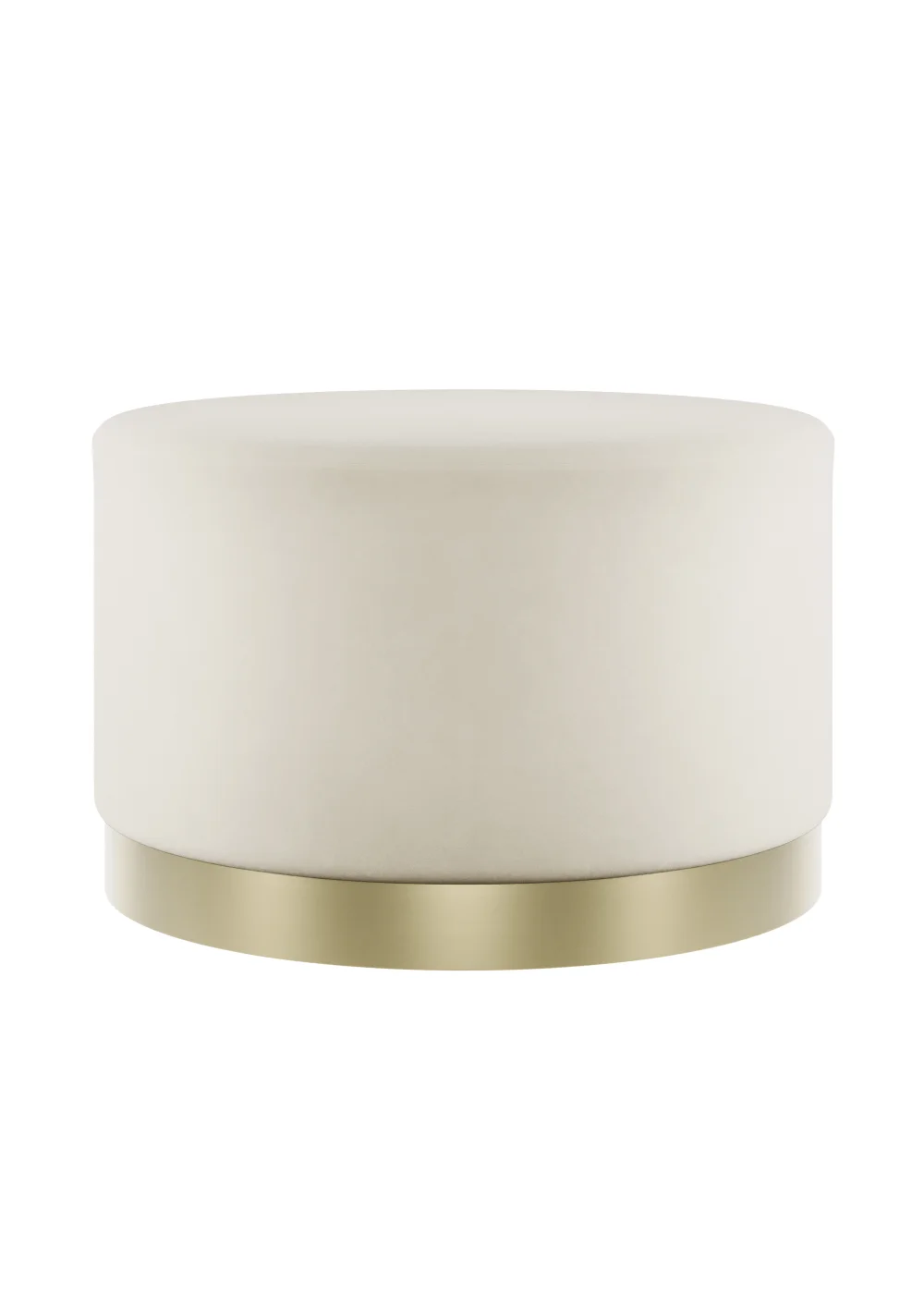 LPD Furniture Lara Pouffe Cream Velvet Large (350x600x600mm) - No Size Image 1