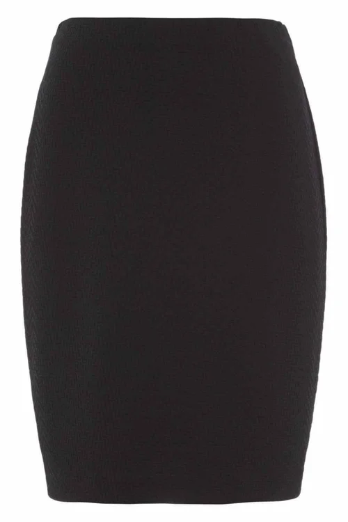 Roman Black Short Textured Elastic Waist Jersey Skirt - Size 10 Image 4