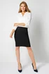 Roman Black Short Textured Elastic Waist Jersey Skirt - Size 10 Image 3
