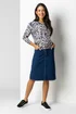 Roman Indigo Cotton Denim Stretch A line Skirt - Size 14 Image 1
