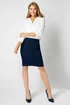 Roman Navy Short Textured Elastic Waist Jersey Skirt - Size 12 Image 3