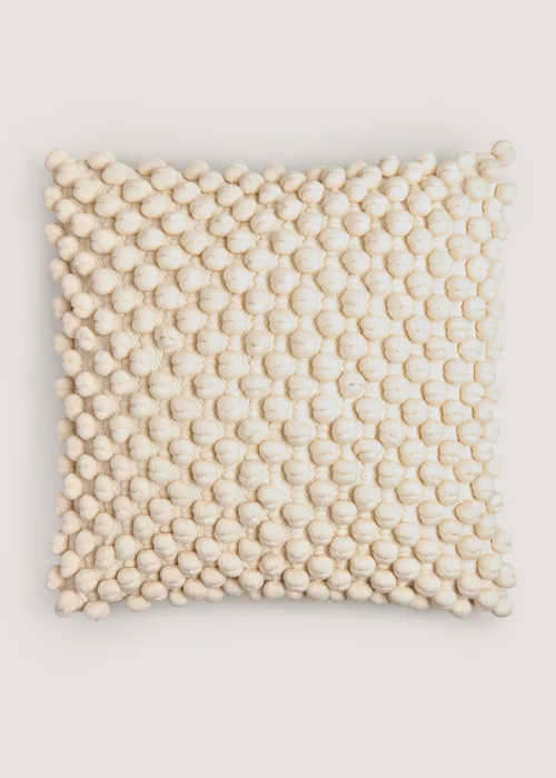 Cream Bobble Cushion Image 1