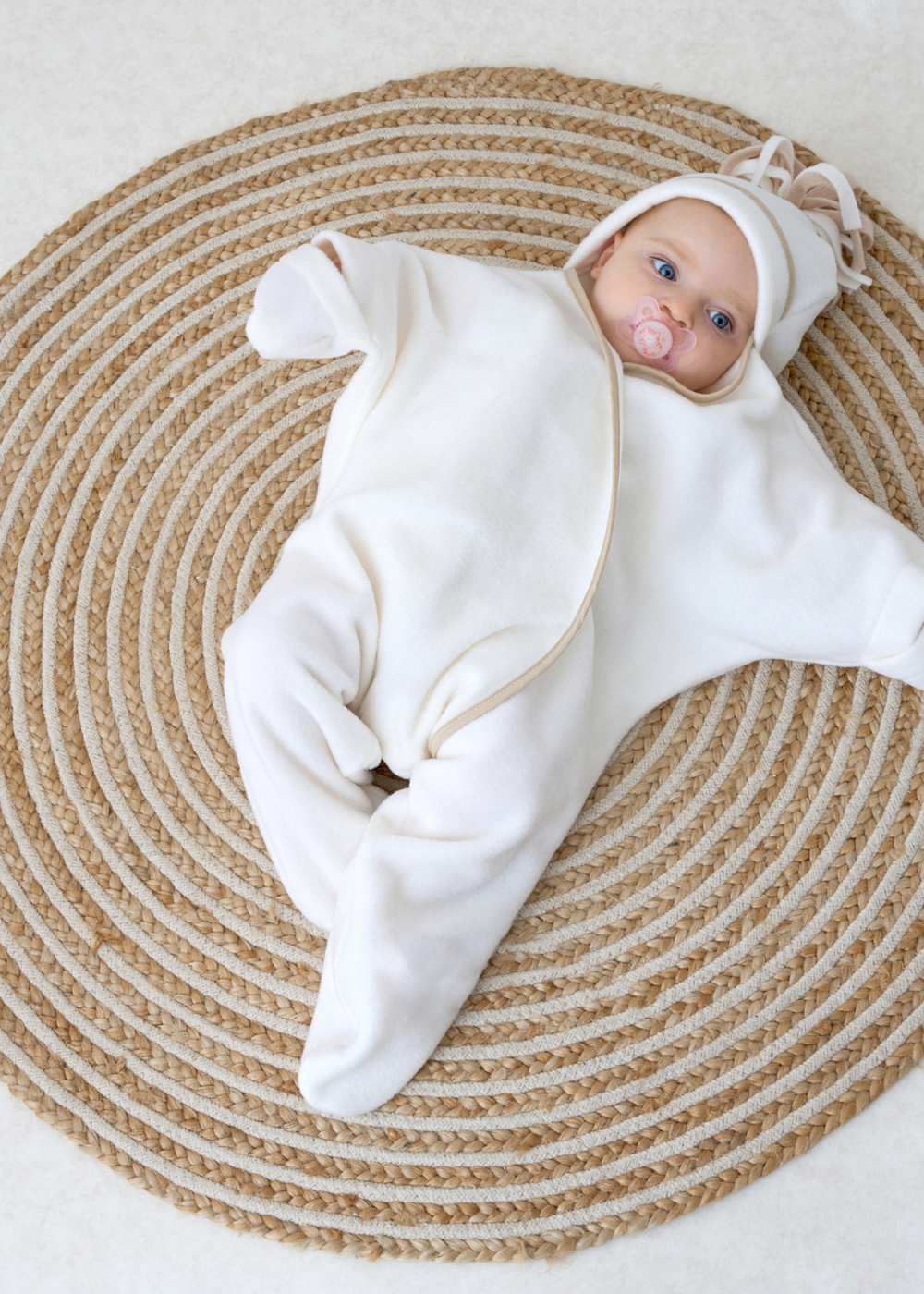 Clair de Lune Star Fleece Cream Wrap Blanket - Up to 1 Month Image 1