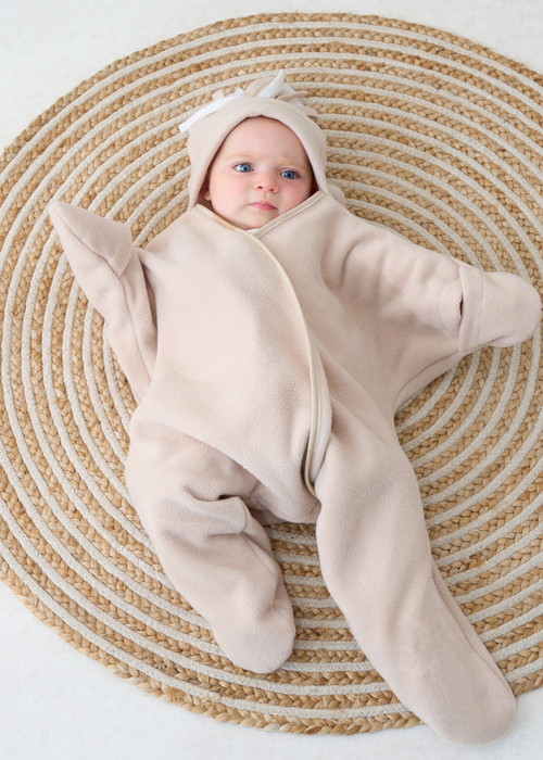 Clair de Lune Star Fleece Beige Wrap Blanket - Up to 1 Month Image 1