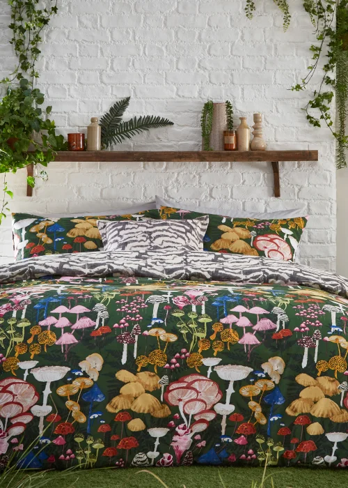 furn. Amanita Abstract Mushroom Duvet Cover Set - Double Image 1