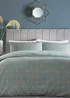 furn. Bee Deco Geometric Duvet Cover Set Eau De Nil - Single Image 1