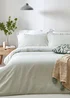 Yard Hebden Melange Green Stripe Duvet Cover Set - Single Image 1