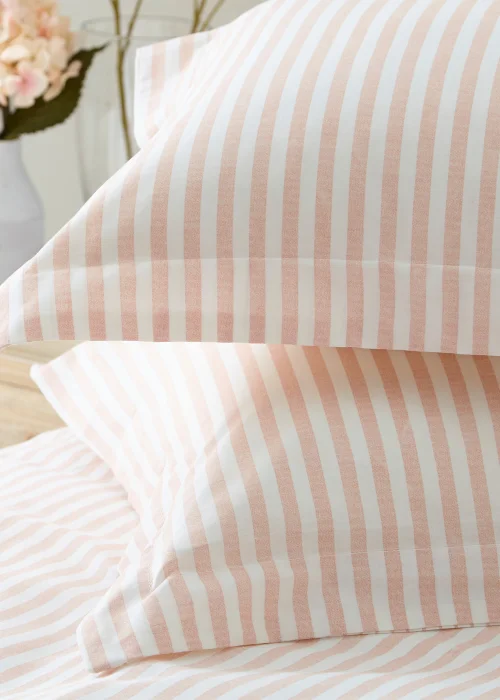 Yard Hebden Melange Blush Pink Stripe Duvet Cover Set - King Image 4
