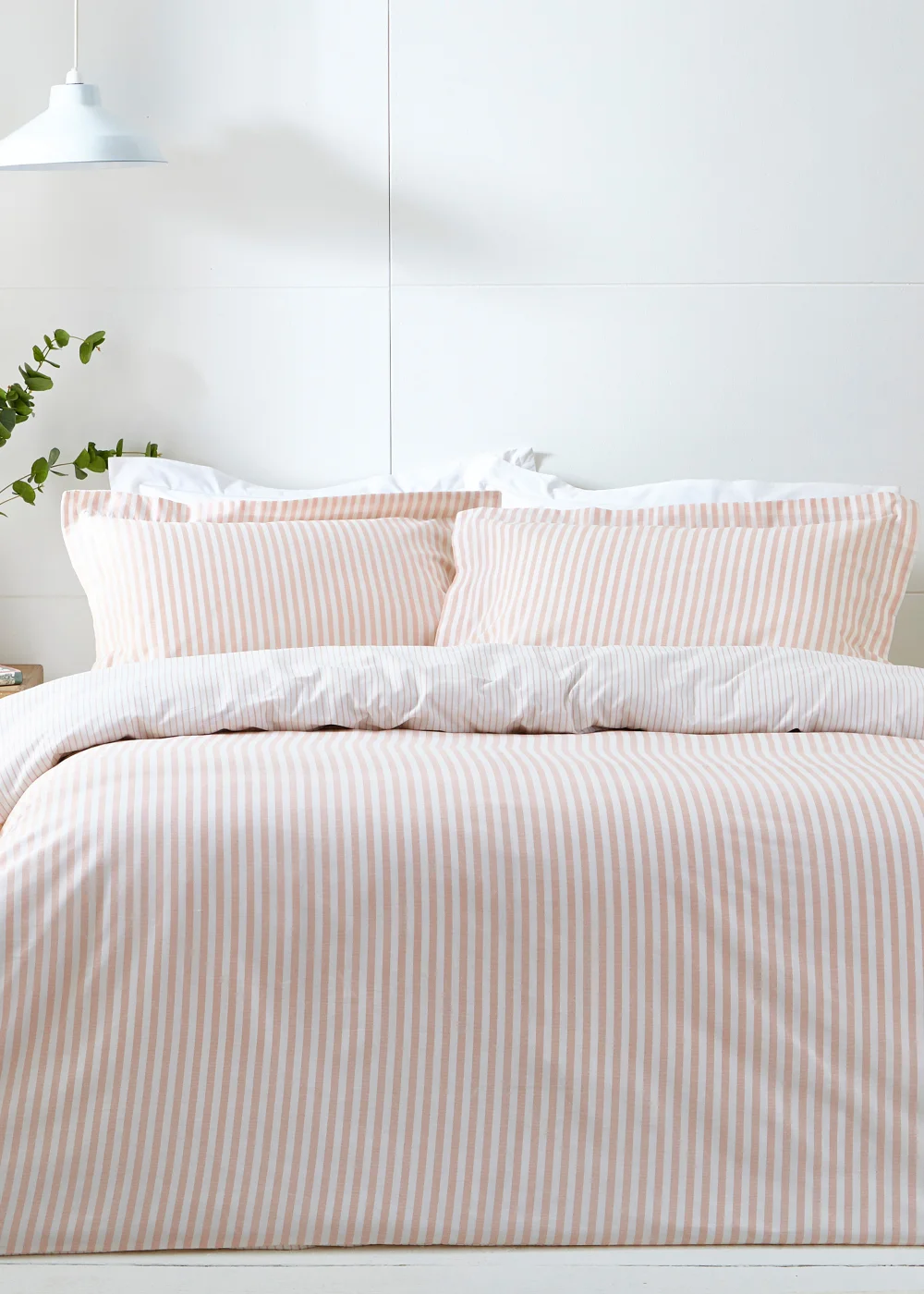 Yard Hebden Melange Blush Pink Stripe Duvet Cover Set - King Image 2