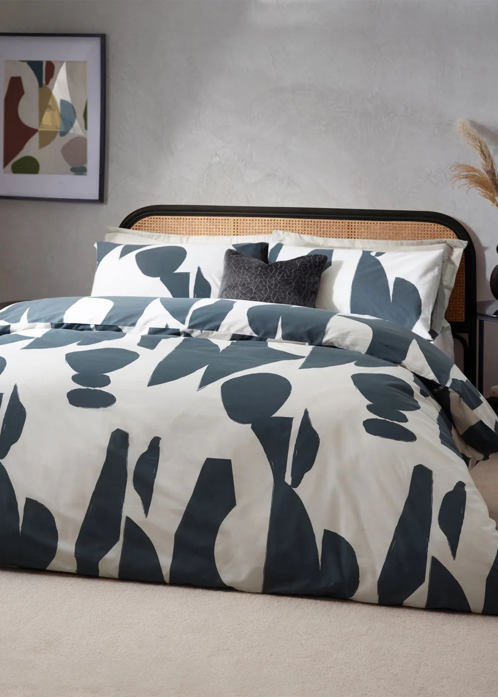 Hoem Meta Abstract Cotton Rich Duvet Cover Set Blue - Single Image 2