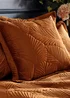Paoletti Palmeria Quilted Velvet Duvet Cover Set Rust - Double Image 4