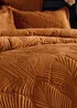 Paoletti Palmeria Quilted Velvet Duvet Cover Set Rust - Double Image 3