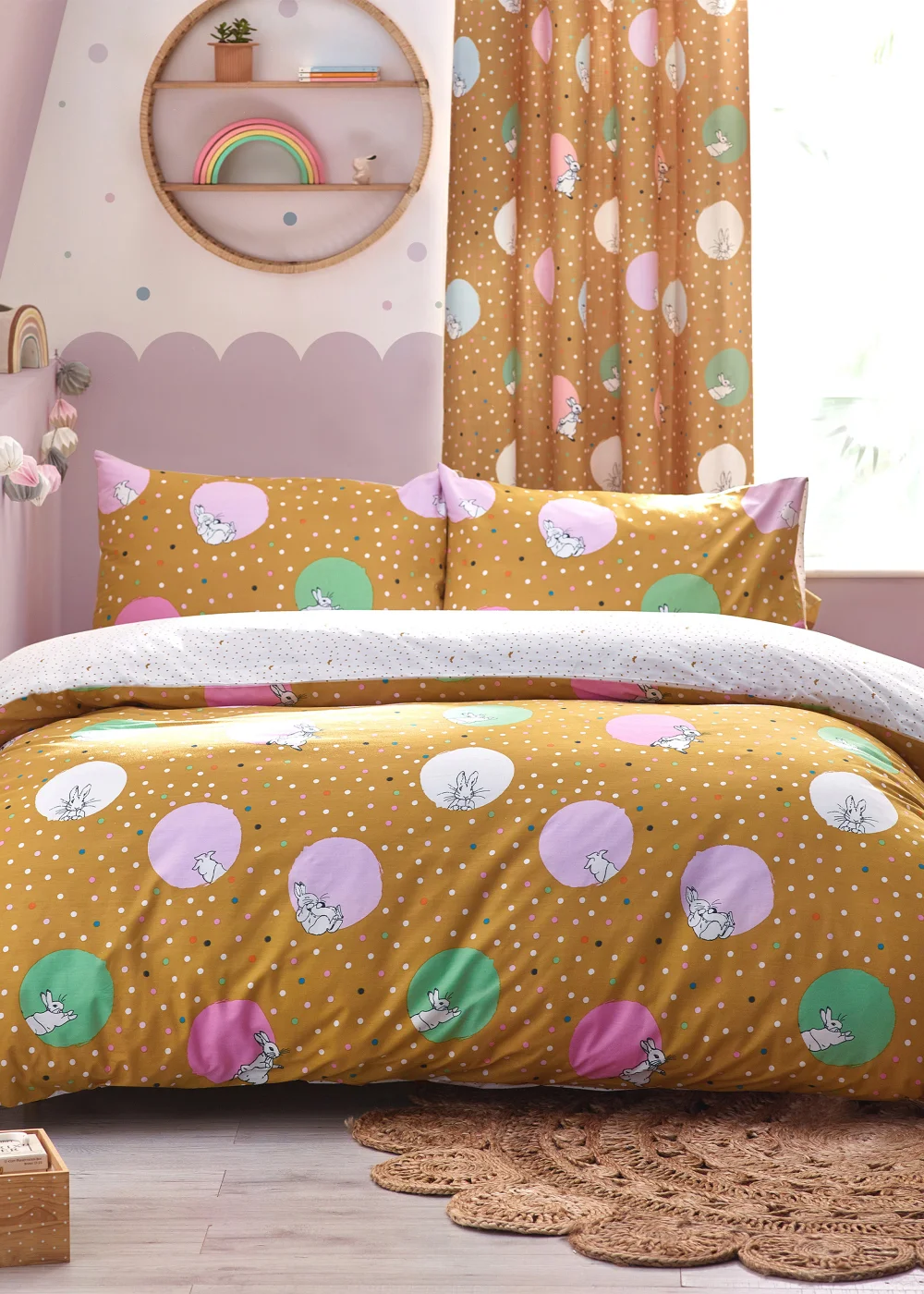 Peter Rabbit™ Dotty Spotted Duvet Cover Set Ochre - Toddler Image 2