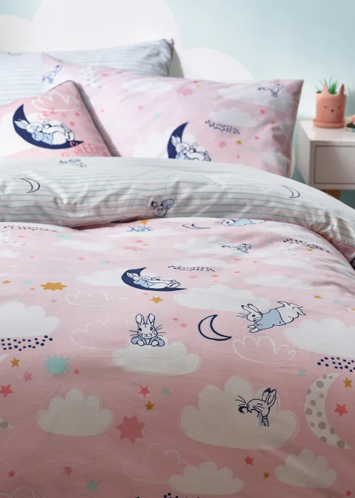 Peter Rabbit™ Sleepy Head Abstract Duvet Cover Set Pink - Single Image 4