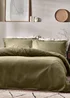 Yard Waffle Textured 100% Cotton Duvet Cover Set Olive - Single Image 2