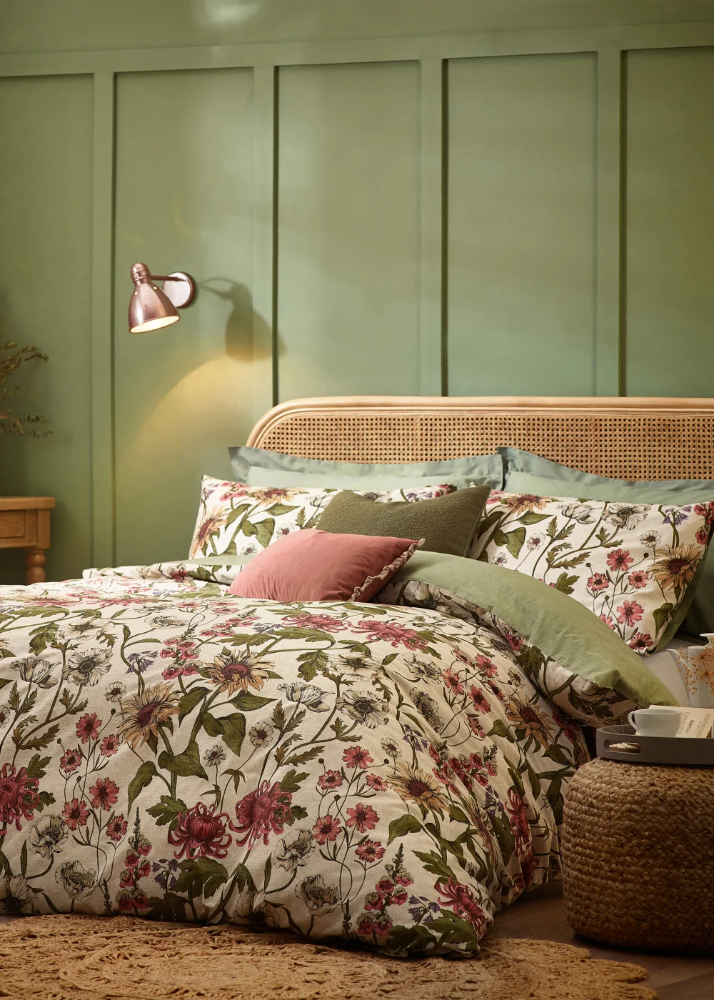 Wylder Nature Wallflower Traditional Floral Duvet Cover Set Natural - Single Image 1